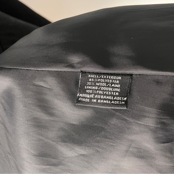 Suzy Shier Double-Breasted Women's Black Coat Wool Blend SizeS Utilitarian - Picture 5 of 8